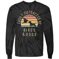 Easily Distracted By Birds And Dogs I Like Heart Bird Dog Tie-Dye Long Sleeve Shirt