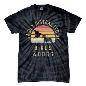 Easily Distracted By Birds And Dogs I Like Heart Bird Dog Tie-Dye T-Shirt