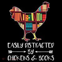 Easily Distracted By Chickens And Books Chicken Book Lover Stripe Pom Pom Beanie
