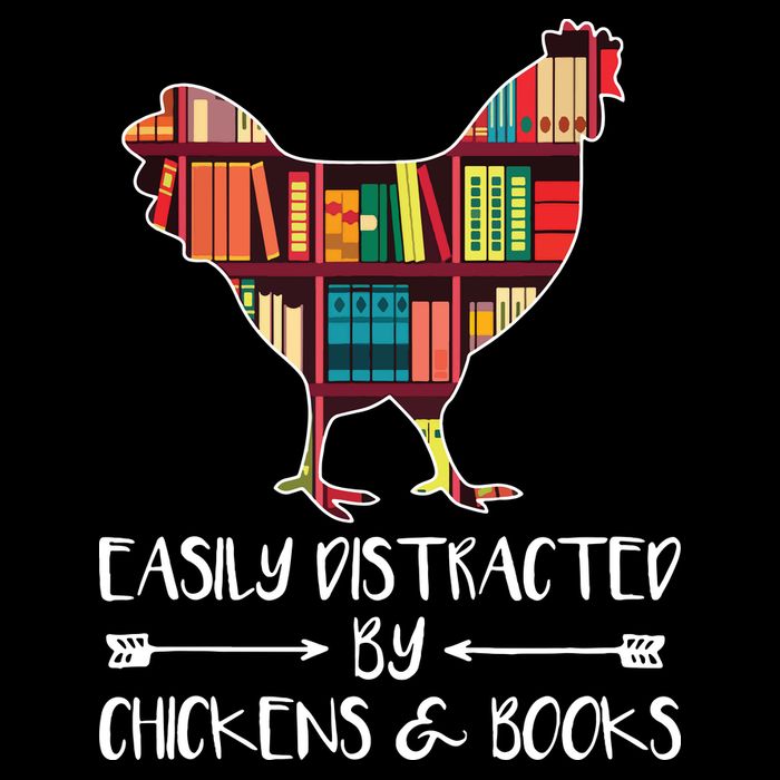 Easily Distracted By Chickens And Books Chicken Book Lover Flexfit Unipanel Trucker Cap