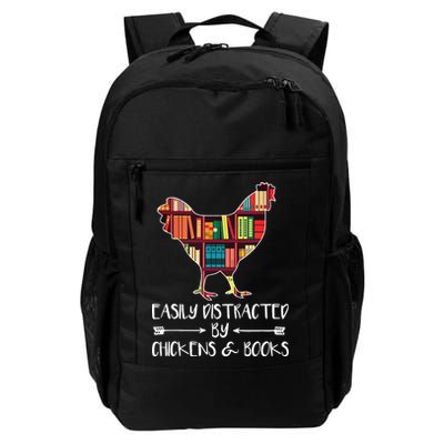 Easily Distracted By Chickens And Books Chicken Book Lover Backpack