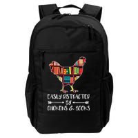Easily Distracted By Chickens And Books Chicken Book Lover Backpack