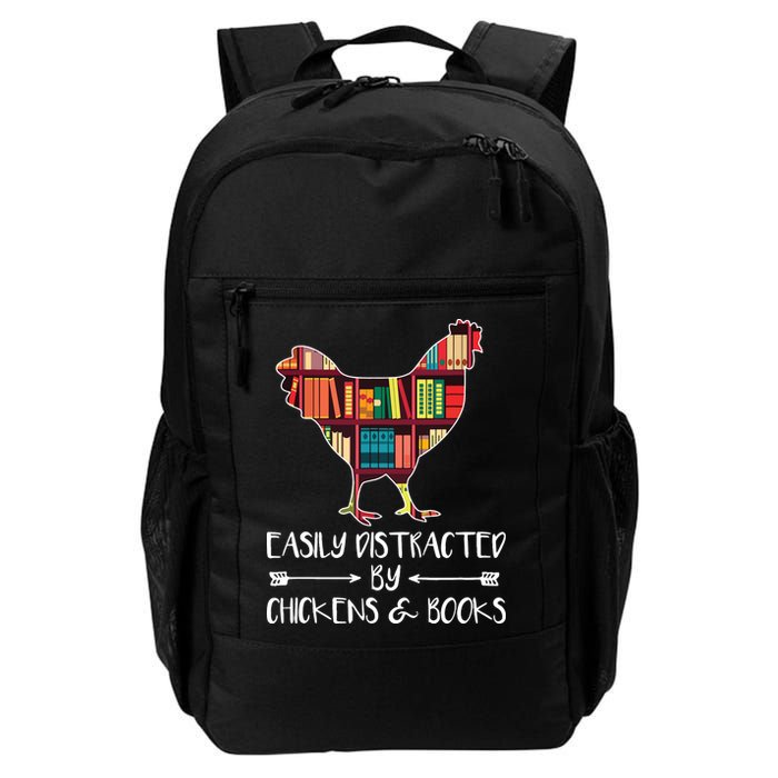 Easily Distracted By Chickens And Books Chicken Book Lover Backpack