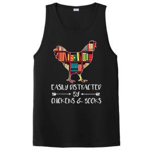 Easily Distracted By Chickens And Books Chicken Book Lover PosiCharge Competitor Tank