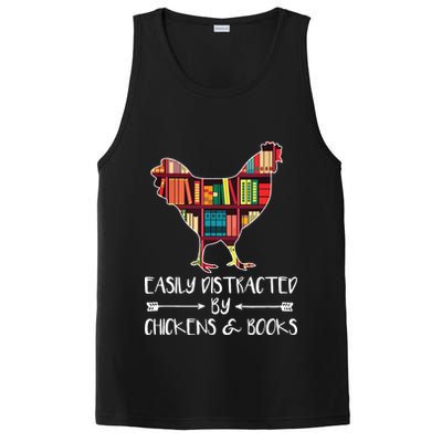 Easily Distracted By Chickens And Books Chicken Book Lover PosiCharge Competitor Tank