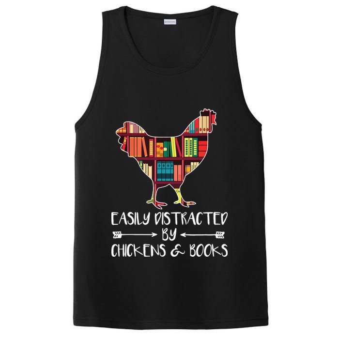Easily Distracted By Chickens And Books Chicken Book Lover PosiCharge Competitor Tank