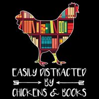 Easily Distracted By Chickens And Books Chicken Book Lover Cropped Pullover Crew