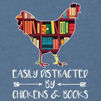 Easily Distracted By Chickens And Books Chicken Book Lover Garment-Dyed Sweatshirt