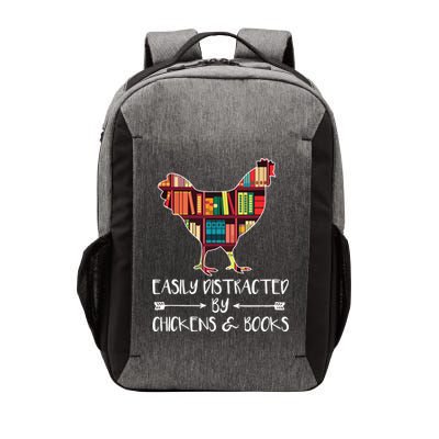 Easily Distracted By Chickens And Books Chicken Book Lover Vector Backpack