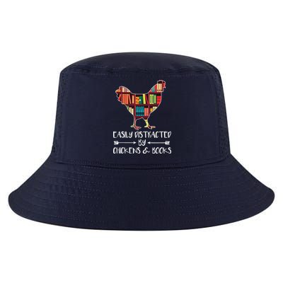Easily Distracted By Chickens And Books Chicken Book Lover Cool Comfort Performance Bucket Hat
