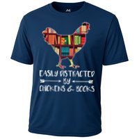 Easily Distracted By Chickens And Books Chicken Book Lover Performance Shirt