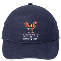 Easily Distracted By Chickens And Books Chicken Book Lover 7-Panel Snapback Hat