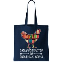 Easily Distracted By Chickens And Books Chicken Book Lover Bag