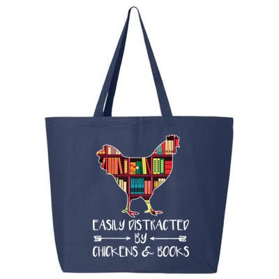 Easily Distracted By Chickens And Books Chicken Book Lover 25L Jumbo Tote