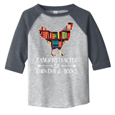 Easily Distracted By Chickens And Books Chicken Book Lover Toddler Fine Jersey T-Shirt
