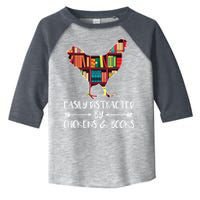 Easily Distracted By Chickens And Books Chicken Book Lover Toddler Fine Jersey T-Shirt