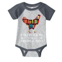 Easily Distracted By Chickens And Books Chicken Book Lover Infant Baby Jersey Bodysuit