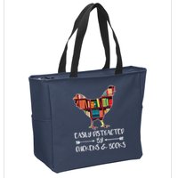 Easily Distracted By Chickens And Books Chicken Book Lover Zip Tote Bag