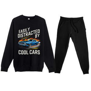 Easily Distracted By Slot Car Racing Rc Car Mini Car Slotcar Premium Crewneck Sweatsuit Set