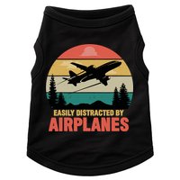 Easily Distracted By Airplanes Lover Retro Funny Pilot Doggie Tank