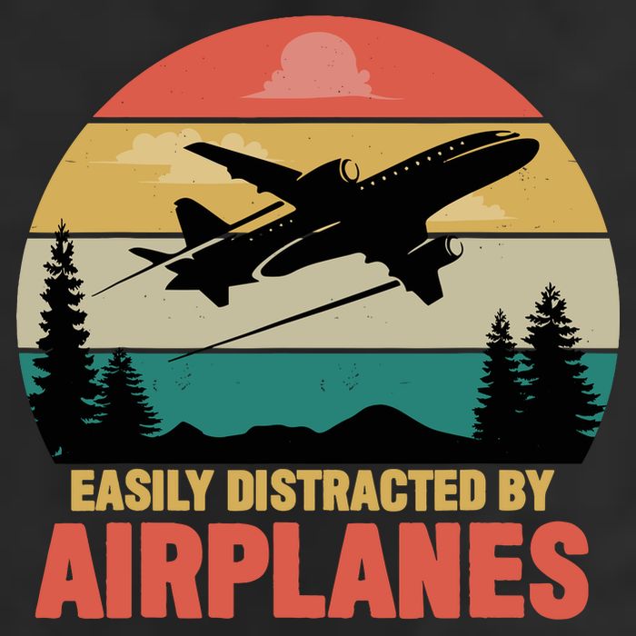 Easily Distracted By Airplanes Lover Retro Funny Pilot Tumbler