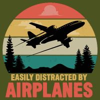 Easily Distracted By Airplanes Lover Retro Funny Pilot Backpack