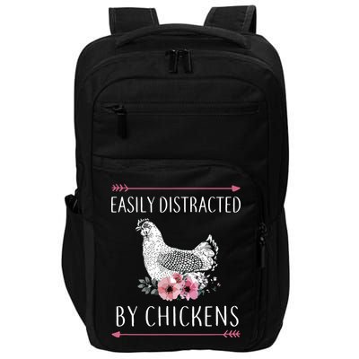 Easily Distracted By Chickens For Chicken Lovers Funny Impact Tech Backpack