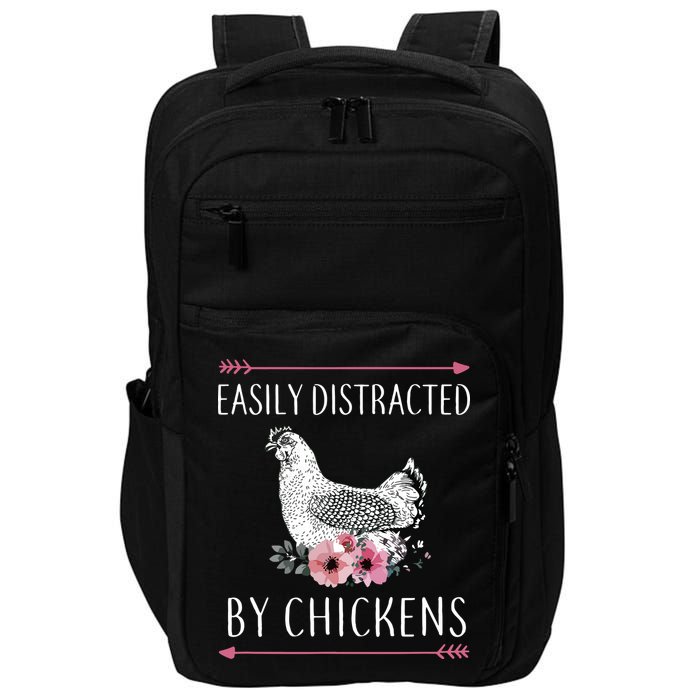Easily Distracted By Chickens For Chicken Lovers Funny Impact Tech Backpack