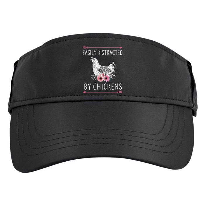 Easily Distracted By Chickens For Chicken Lovers Funny Adult Drive Performance Visor