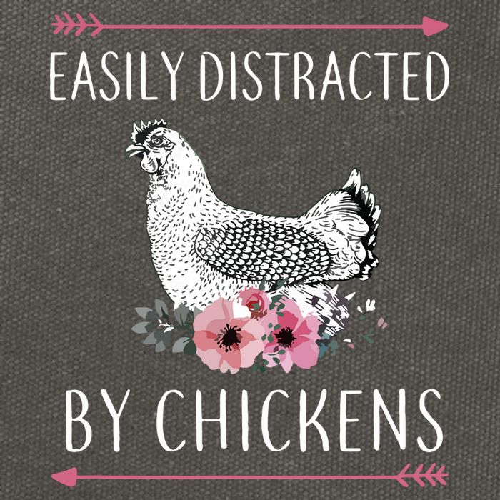 Easily Distracted By Chickens For Chicken Lovers Funny Cotton Canvas Backpack