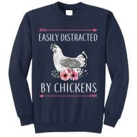 Easily Distracted By Chickens For Chicken Lovers Funny Sweatshirt