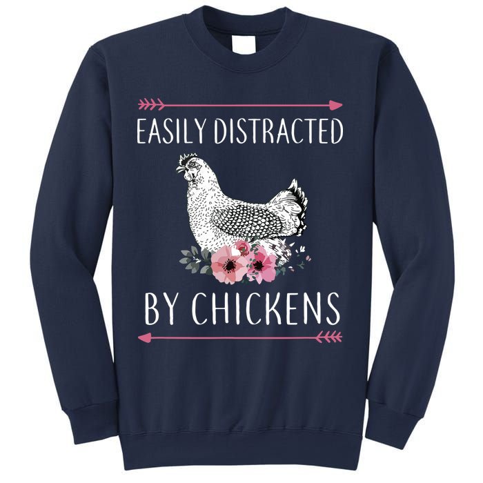 Easily Distracted By Chickens For Chicken Lovers Funny Sweatshirt