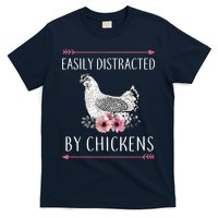 Easily Distracted By Chickens For Chicken Lovers Funny T-Shirt
