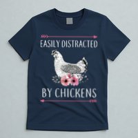 Easily Distracted By Chickens For Chicken Lovers Funny T-Shirt