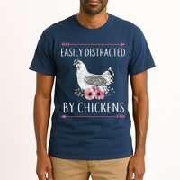Easily Distracted By Chickens For Chicken Lovers Funny Tall T-Shirt