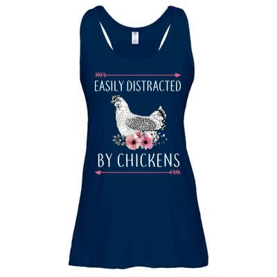 Easily Distracted By Chickens For Chicken Lovers Funny Ladies Essential Flowy Tank