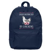 Easily Distracted By Chickens For Chicken Lovers Funny 16 in Basic Backpack