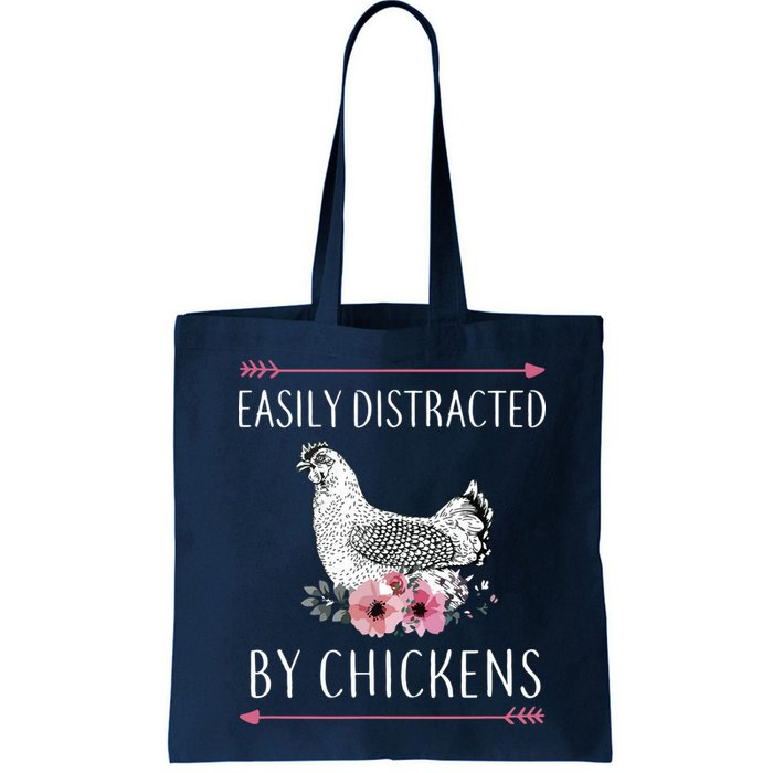 Easily Distracted By Chickens For Chicken Lovers Funny Bag