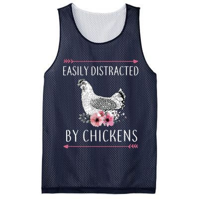 Easily Distracted By Chickens For Chicken Lovers Funny Mesh Reversible Basketball Jersey Tank