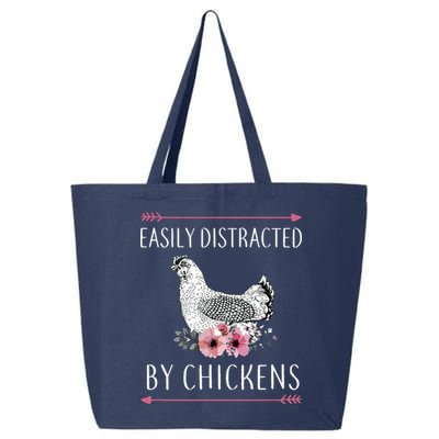Easily Distracted By Chickens For Chicken Lovers Funny 25L Jumbo Tote