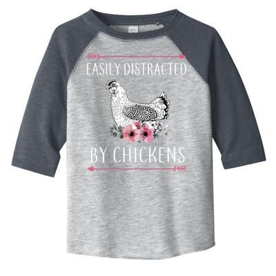 Easily Distracted By Chickens For Chicken Lovers Funny Toddler Fine Jersey T-Shirt