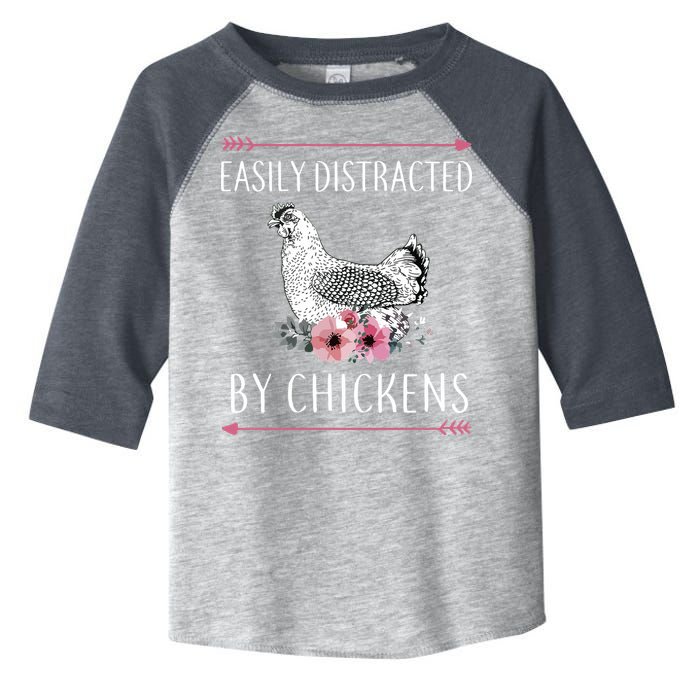 Easily Distracted By Chickens For Chicken Lovers Funny Toddler Fine Jersey T-Shirt