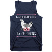 Easily Distracted By Chickens For Chicken Lovers Funny Tank Top
