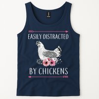 Easily Distracted By Chickens For Chicken Lovers Funny Tank Top