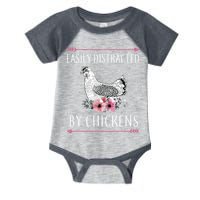 Easily Distracted By Chickens For Chicken Lovers Funny Infant Baby Jersey Bodysuit