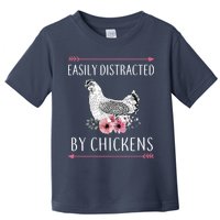 Easily Distracted By Chickens For Chicken Lovers Funny Toddler T-Shirt