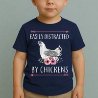 Easily Distracted By Chickens For Chicken Lovers Funny Toddler T-Shirt