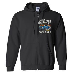 Easily Distracted By Slot Car Racing Rc Car Mini Car Slotcar Full Zip Hoodie