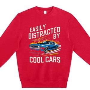 Easily Distracted By Slot Car Racing Rc Car Mini Car Slotcar Premium Crewneck Sweatshirt