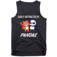 Easily Distracted By Pandas Cute Red Panda And Panda Tank Top